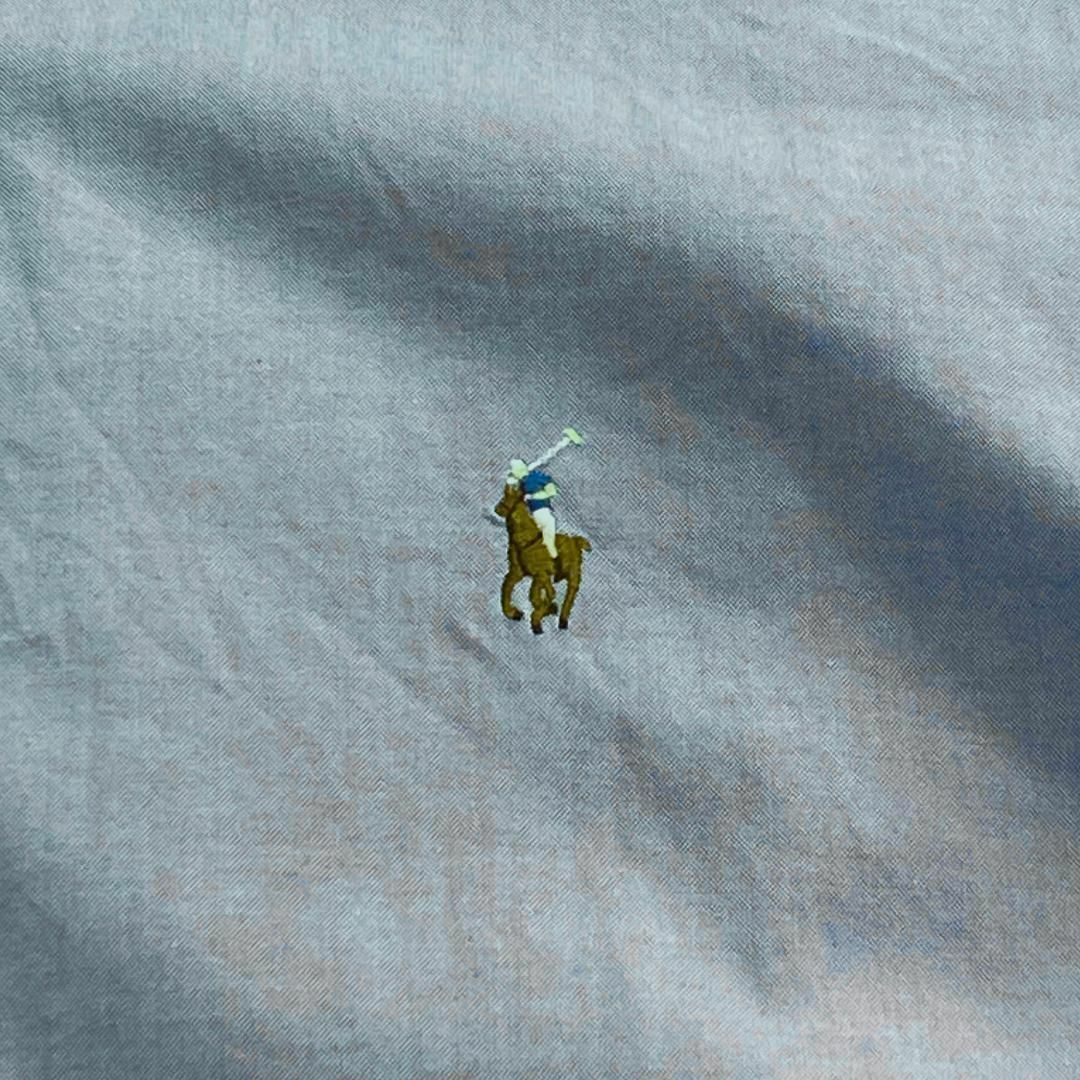 Ralph Lauren(ラルフローレン)のラルフローレン　刺繍ポニー　YARMOUTH ヤーマス　BDシャツ　古着　水色 メンズのトップス(Tシャツ/カットソー(七分/長袖))の商品写真