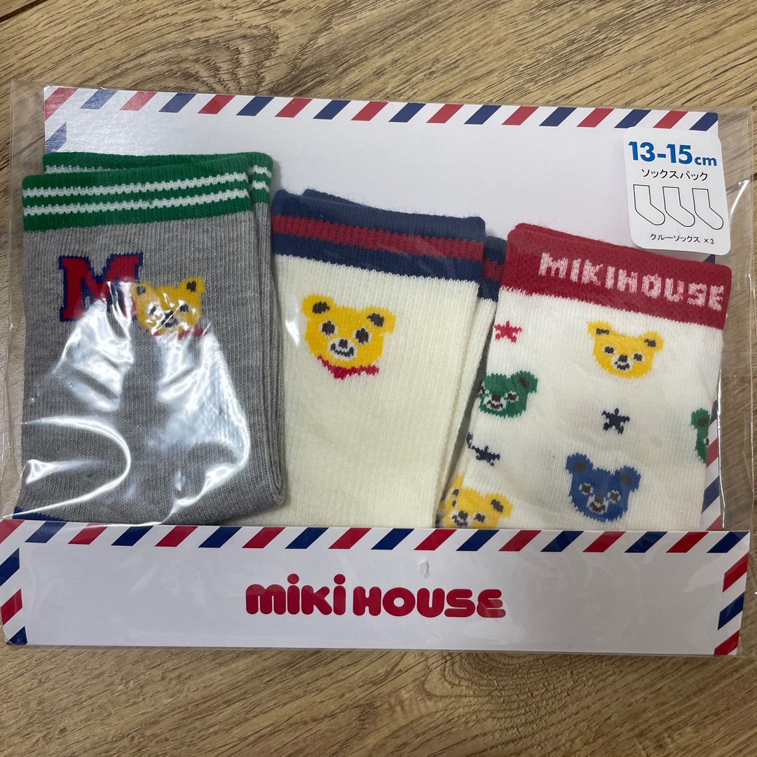 mikihouse(ミキハウス)のミキハウス　キッズ靴下　3足セット キッズ/ベビー/マタニティのこども用ファッション小物(靴下/タイツ)の商品写真