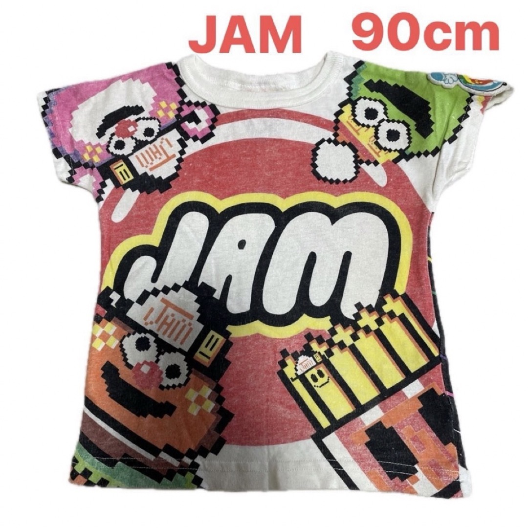 JAM(ジャム)のJAMジャム ベビー半袖Tシャツ　袖ワッペン付　ホワイト　90cm   キッズ/ベビー/マタニティのキッズ服男の子用(90cm~)(Tシャツ/カットソー)の商品写真