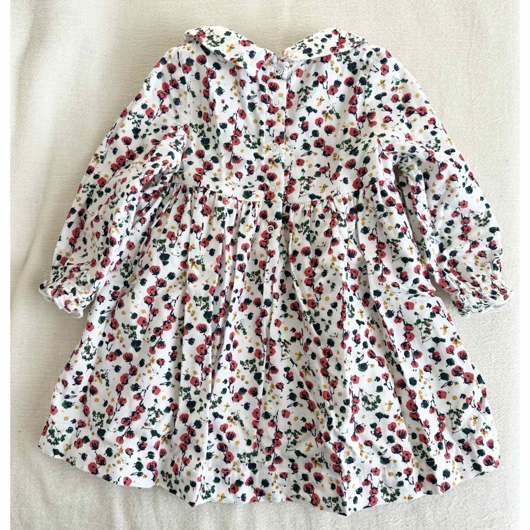 PETIT BATEAU(プチバトー)のPETIT BATEAU 81cm 18m  花柄 衿つきワンピース チュビック キッズ/ベビー/マタニティのベビー服(~85cm)(ワンピース)の商品写真