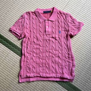 POLO RALPH LAUREN - ラルフローレン　ケーブルニットポロシャツ　Mサイズ　レッド系