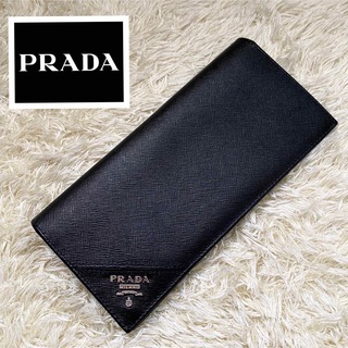 PRADA - 極美品✨PRADA プラダ サフィアーノ 二つ折り 長財布 NERO 黒