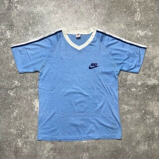 ナイキ(NIKE)の70's NIKE VネックTシャツ オレンジタグ USA製 半袖Tシャツ ヴィンテージ vintage 247U(Tシャツ/カットソー(半袖/袖なし))