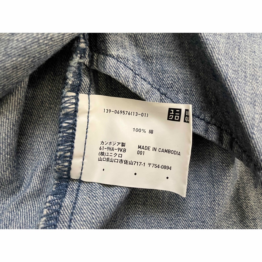 UNIQLO(ユニクロ)のUNIQLO ユニクロ キッズ 女の子 デニム ワンピース 110 キッズ/ベビー/マタニティのキッズ服女の子用(90cm~)(ワンピース)の商品写真