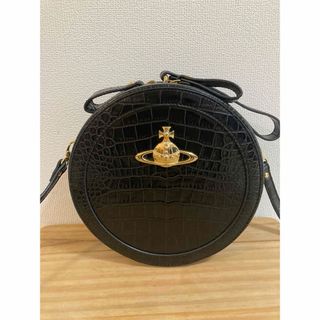 ヴィヴィアンウエストウッド(Vivienne Westwood)のヴィヴィアンウエストウッド ショルダーバッグ 丸型 ブラック　ゴールドオーブ(ショルダーバッグ)