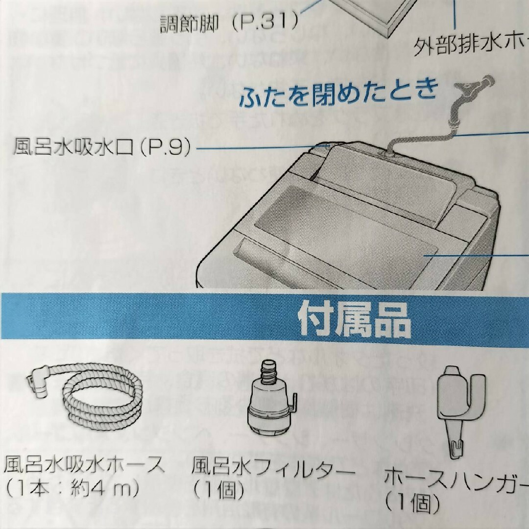 Panasonic(パナソニック)の【新品】パナソニック洗濯機用ホースNA-FA100H6 スマホ/家電/カメラの生活家電(洗濯機)の商品写真