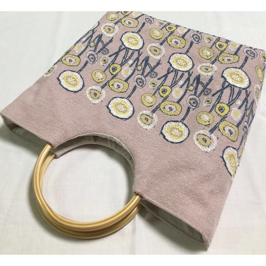 【受注製作】ミナペルホネン path ピンク バンブートートバッグ ハンドメイドのファッション小物(バッグ)の商品写真