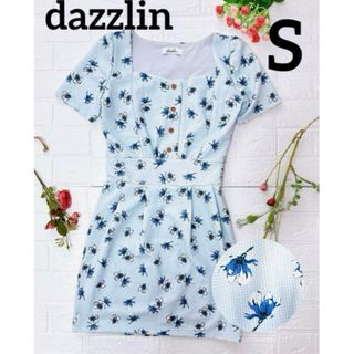 ダズリン(dazzlin)のdazzlin ダズリン 花柄 木製ボタン 華やか 可愛い サイズS(ミニワンピース)