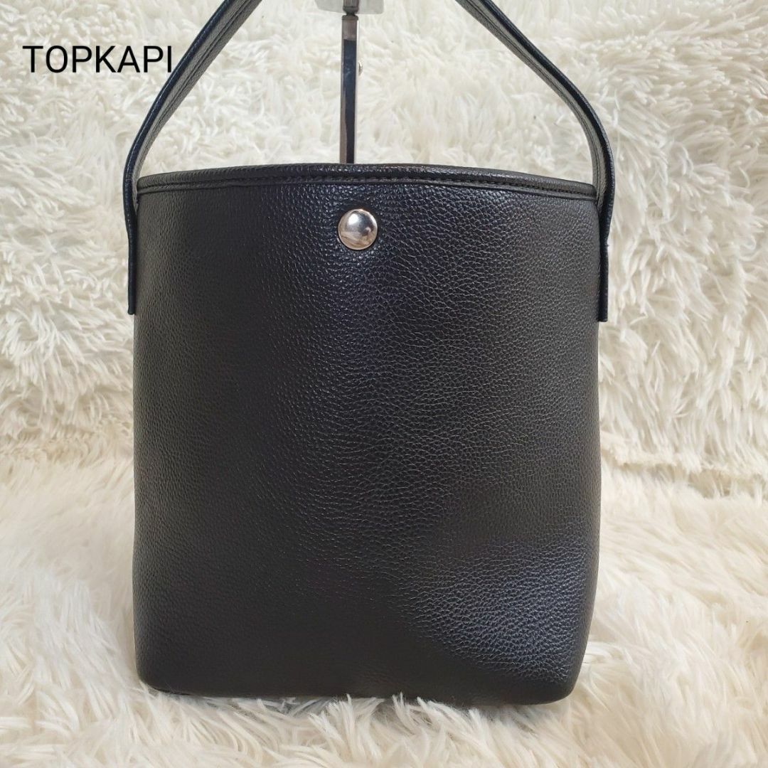 TOPKAPI(トプカピ)の美品 TOPKAPI ハンドバッグ 肩掛け ワンショルダー レザー ブラック レディースのバッグ(ハンドバッグ)の商品写真