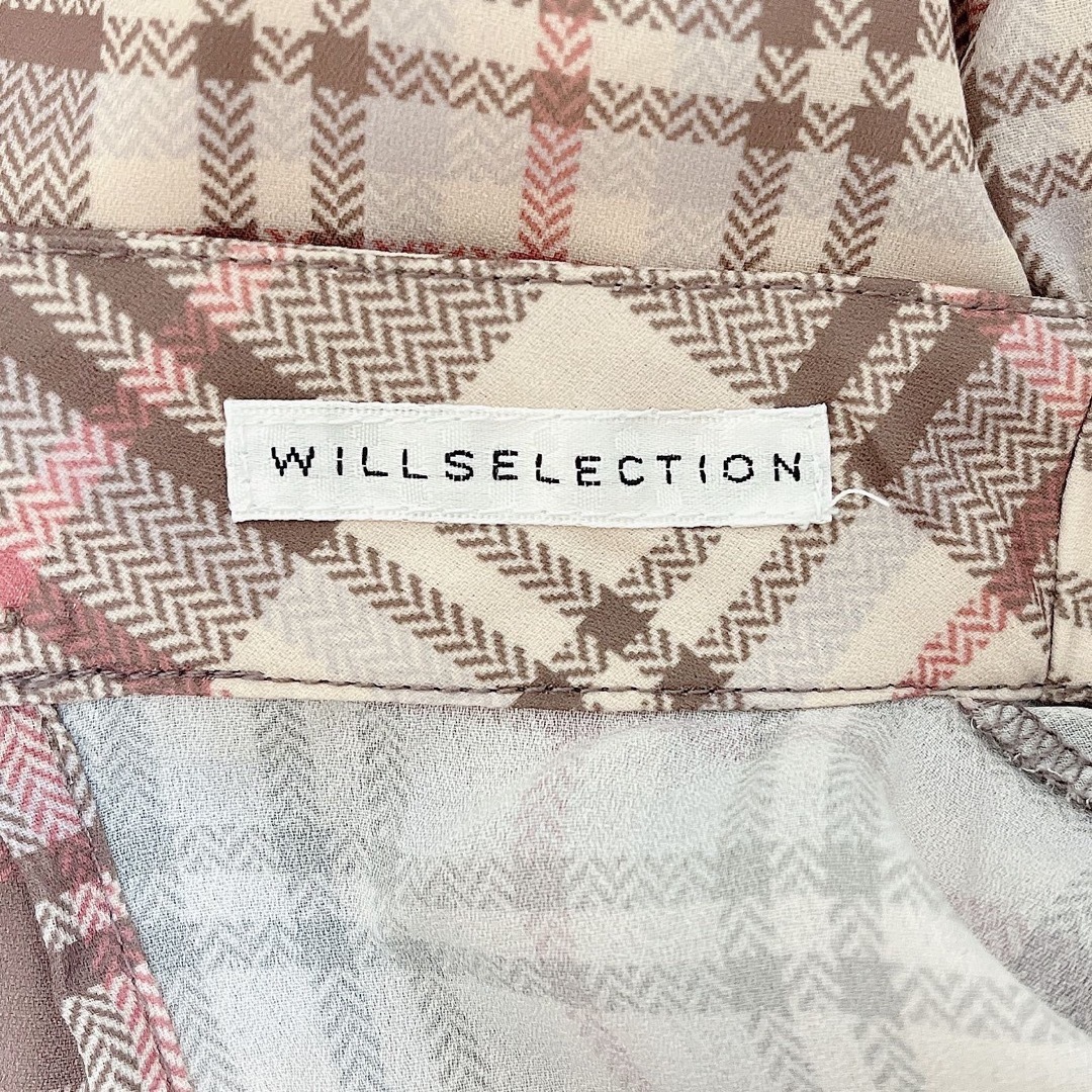 WILLSELECTION(ウィルセレクション)のWILLSELECTION♡オリジナルチェックリボンネック長袖ワンピース レディースのワンピース(ロングワンピース/マキシワンピース)の商品写真