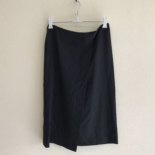 Ralph Lauren - 『USED』 RALPH LAUREN ラルフローレン ストライプラップスカート 巻きスカート サイズ7 スカート レーヨン /毛 ネイビー系【中古】