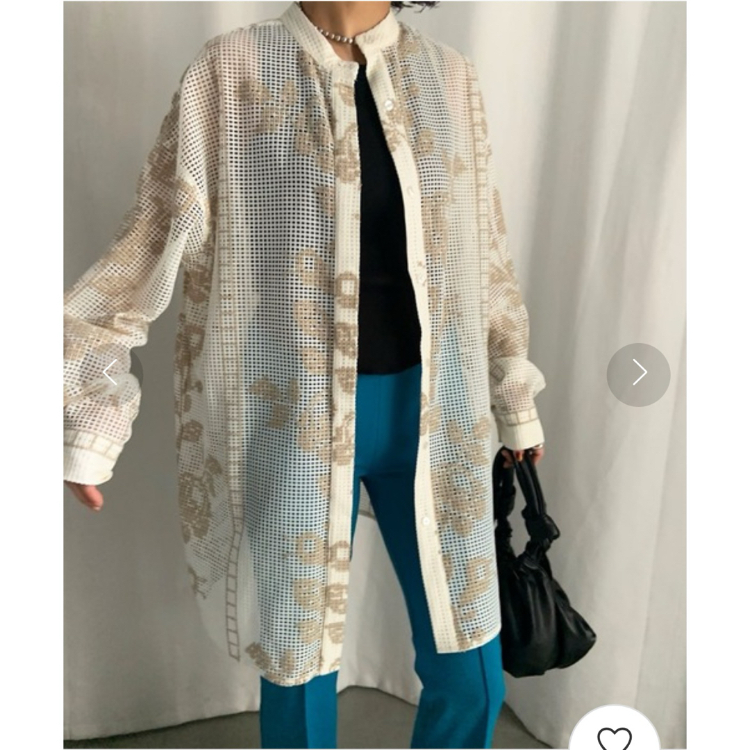 Ameri VINTAGE(アメリヴィンテージ)のMEDI CROSS STITCH LIKE SHIRT ホワイト レディースのトップス(シャツ/ブラウス(長袖/七分))の商品写真