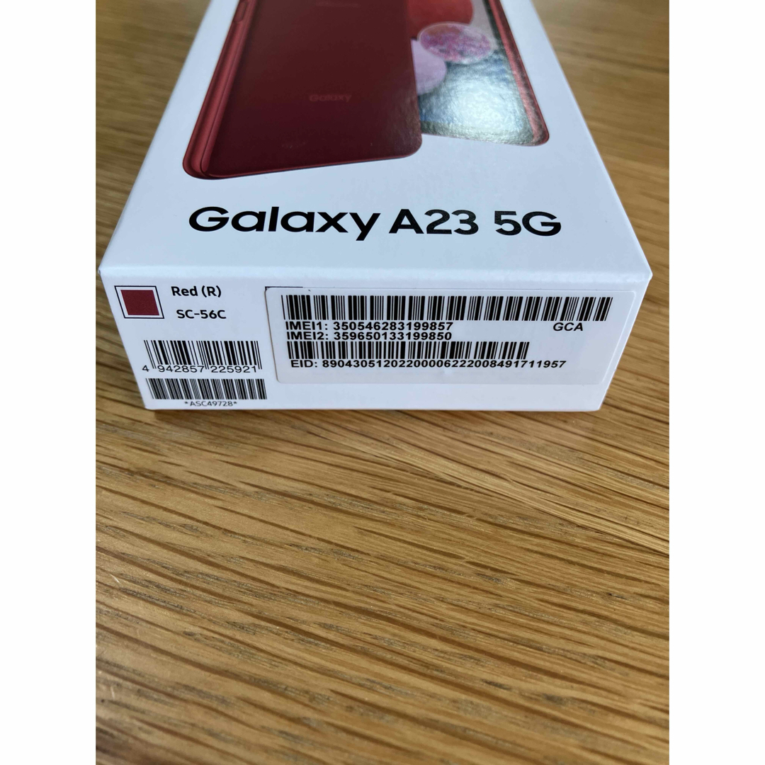 Galaxy(ギャラクシー)のSAMSUNG Galaxy A23 5G SC-56C レッド スマホ/家電/カメラのスマートフォン/携帯電話(スマートフォン本体)の商品写真