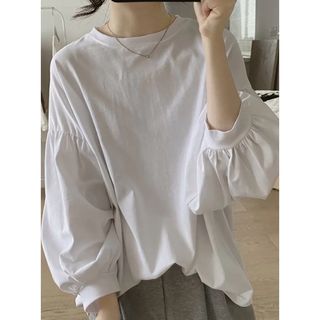 クルーネックランタンスリーブTシャツＬ(Tシャツ/カットソー(七分/長袖))