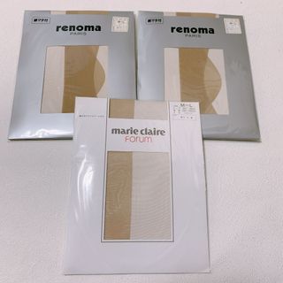 レノマ(RENOMA)の【新品】renoma・marie claire ストッキング　M〜L 3足セット(タイツ/ストッキング)
