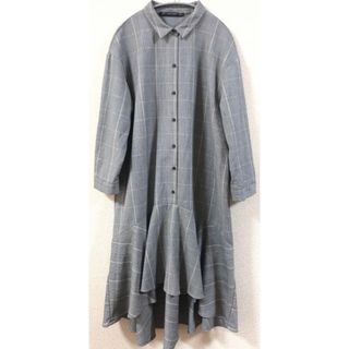 ザラ(ZARA)のZARA アシンメトリー チェックワンピース(ひざ丈ワンピース)