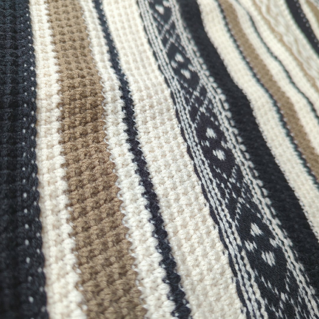 SELECT MOCA(セレクトモカ)の【セレクトモカ】ジャガード ストライプ フリンジ ニットスカート レディースのスカート(ロングスカート)の商品写真