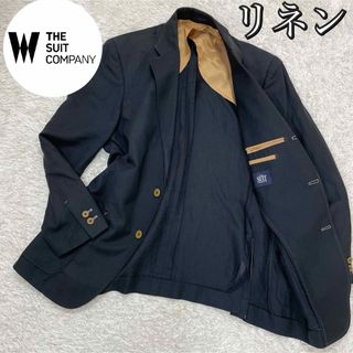 スーツカンパニー(THE SUIT COMPANY)の【リネン混】ザスーツカンパニー　テーラードジャケット　背抜き　黒　4Drop(テーラードジャケット)