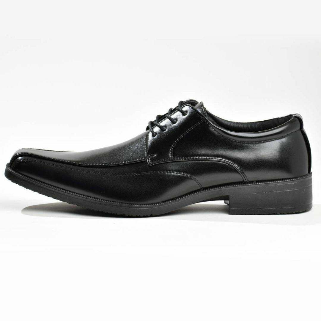 ビジネスシューズ 25.5cm メンズ スワールトゥ 黒 靴 革靴 新品 メンズの靴/シューズ(ドレス/ビジネス)の商品写真