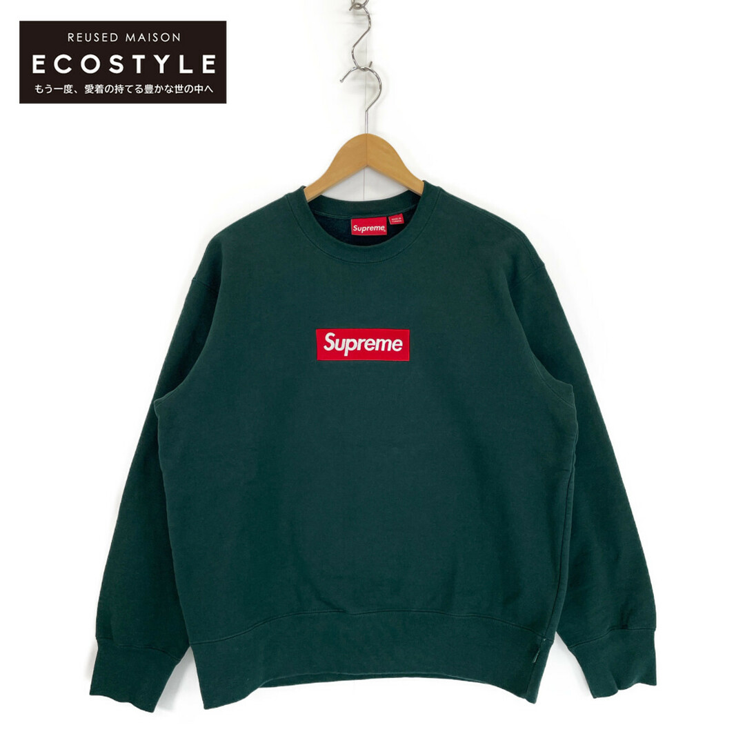 Supreme(シュプリーム)のシュプリーム 22AW ｸﾞﾘｰﾝ ﾎﾞｯｸｽﾛｺﾞ ｸﾙｰﾈｯｸ ｽｳｪｯﾄ S メンズのトップス(その他)の商品写真