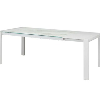ニトリダイニングテーブル＆椅子2脚（伸張式、白）(ダイニングテーブル)