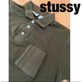 ステューシー(STUSSY)のSTUSSY ステューシー 半袖 ポロシャツ ミリタリー 半袖 コットン シャツ(ポロシャツ)