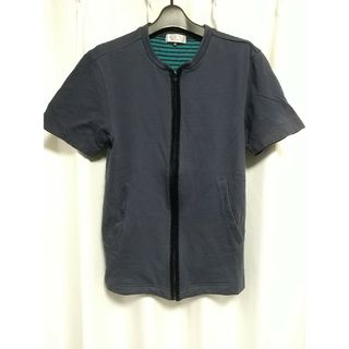 a.v.v - a.v.v HOMME スタンドカラー ジップアップ 半袖 スウェット 46 紺