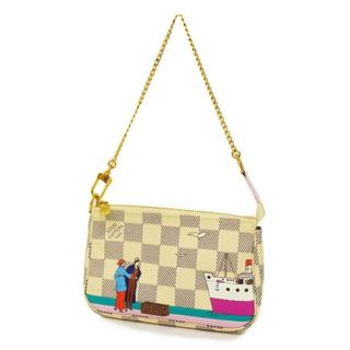 ルイヴィトン(LOUIS VUITTON)の【4gc2675】ルイヴィトン ポーチ/ダミエ・アズール/太平洋クルーズ/ミニポシェットアクセソワール/N41669/ホワイト/ピンク【中古】レディース(ポーチ)