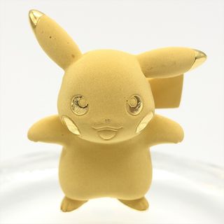 ポケットモンスター オブジェ 置物 純金 クリスタルガラス ピカチュウ ザ ムービー 10周年 ピカチュウ ザ ゴールド 希少 限定【中古】(彫刻/オブジェ)