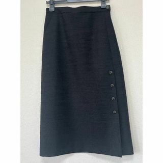 新品・57,200円☆HANAE MORI/ツイードスカート 黒 