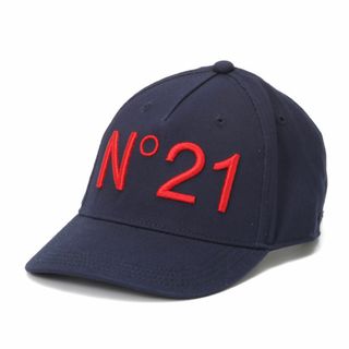 ヌメロヴェントゥーノ(N°21)の新品 N°21 キッズ ヌメロ ネイビー ロゴ キャップ 帽子(帽子)