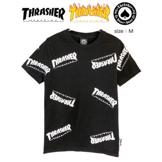 スラッシャー(THRASHER)のTHRASHER MAGAZINE　Tシャツ　M　黒　USA古着(Tシャツ/カットソー(半袖/袖なし))