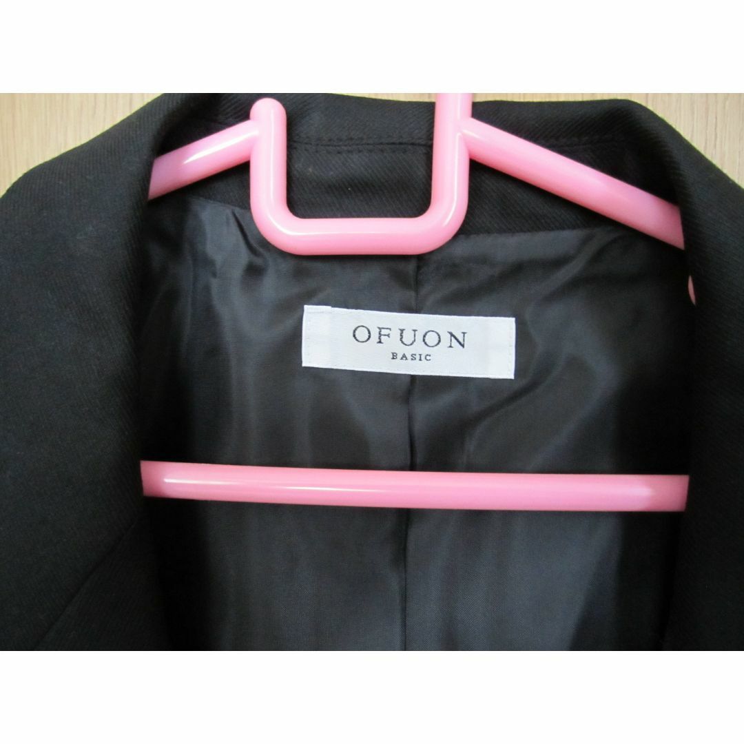 OFUON(オフオン)のOFUON BASIC（オフオンベーシック）◆黒ジャケット◆中古 レディースのジャケット/アウター(テーラードジャケット)の商品写真