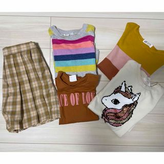 エイチアンドエム(H&M)の女の子　130.140サイズ　5点(Tシャツ/カットソー)