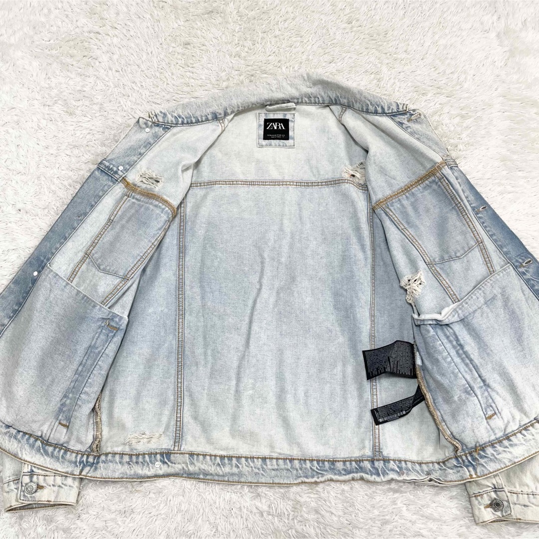 ZARA - ZARA ザラ デニムジャケット Gジャン ペイント ダメージ ZARA - ZARA ザラ デニムジャケット Gジャン ペイント ダメージ