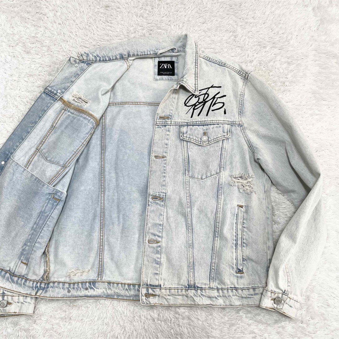 廃盤!名作】ZARA ザラ ダメージ&ペイント加工 Gジャン デニム 廃盤!名作】ZARA ザラ ダメージ&ペイント加工 Gジャン デニム