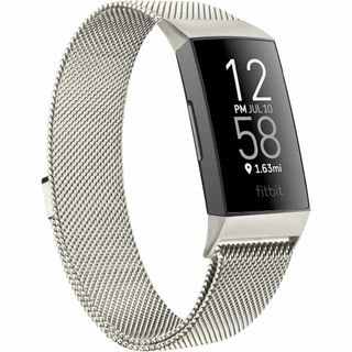 ナイロン磁性バンド男性女性交換用対応Fitbit Charge4 バンド Fit(金属ベルト)