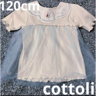 バースデイ(バースデイ)のcottoli コトリ　ディズニー　アナ　エルサ　 チュールTシャツ　120cm(Tシャツ/カットソー)