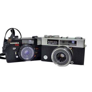 コニカミノルタ(KONICA MINOLTA)のカメラ 2点セット KONICA コニカ フィルムカメラ EE-MATIC / C35 EF レトロ 動作未確認 ケース付き 【ジャンク品】 U2311K45a(フィルムカメラ)