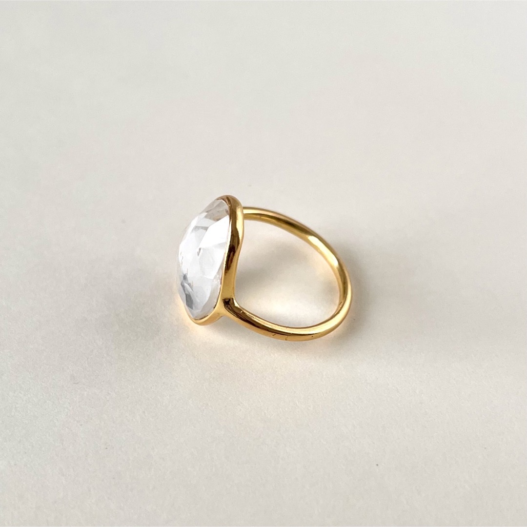 Crystal Quartz 22k gold plated ring レディースのアクセサリー(リング(指輪))の商品写真