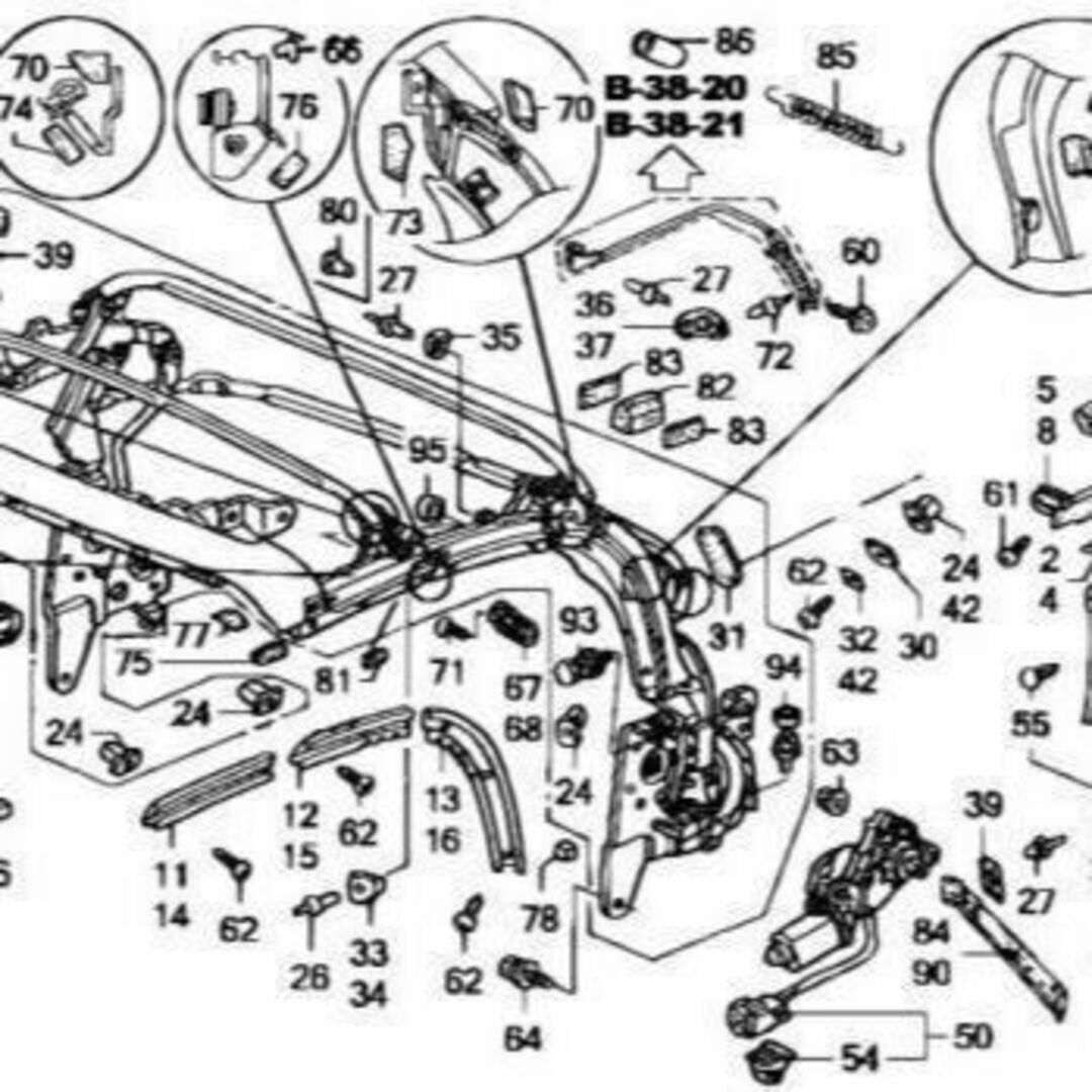 ホンダ(ホンダ)のホンダ S2000 AP1 ロツク 右 ハンドル LOCK R HANDLE 自動車/バイクの自動車(車種別パーツ)の商品写真