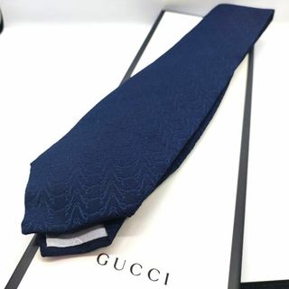 グッチ(GUCCI)の【GUCCI】グッチ　 ネイビーブルー　ネクタイ(ネクタイ)