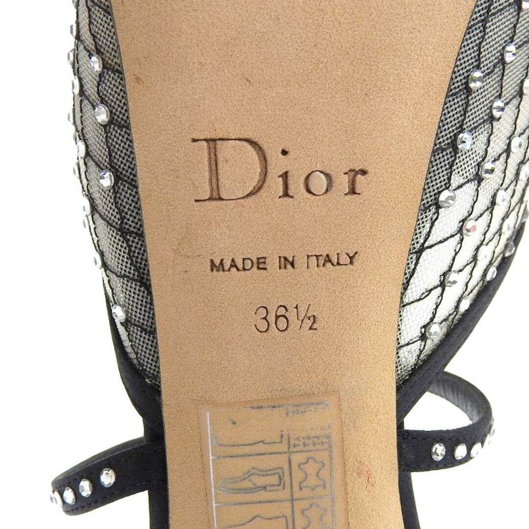 Christian Dior(クリスチャンディオール)のクリスチャンディオール Christian Dior クリスチャンディオール ラインストーン ハイヒール パンプス レディース ブラック 36 1/2 36.5 レディースの靴/シューズ(ハイヒール/パンプス)の商品写真