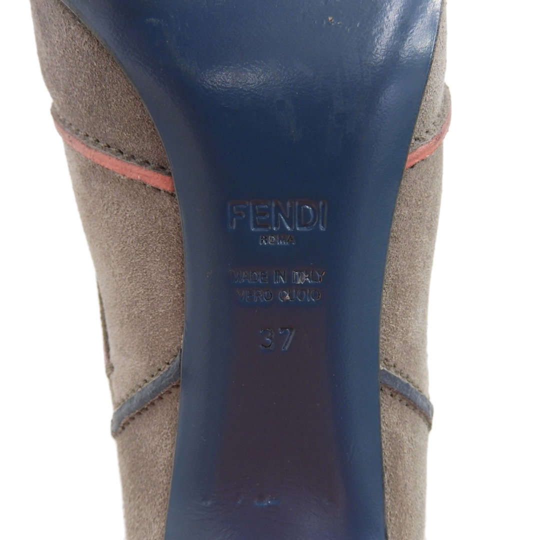 FENDI(フェンディ)のフェンディ FENDI フェンディ スエード ヒールブーツ レディース グレー 37 37 レディースの靴/シューズ(その他)の商品写真
