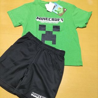 マインクラフト(Minecraft)の新品マインクラフト半袖Tシャツ、ハーフパンツ120 クリーパー(Tシャツ/カットソー)