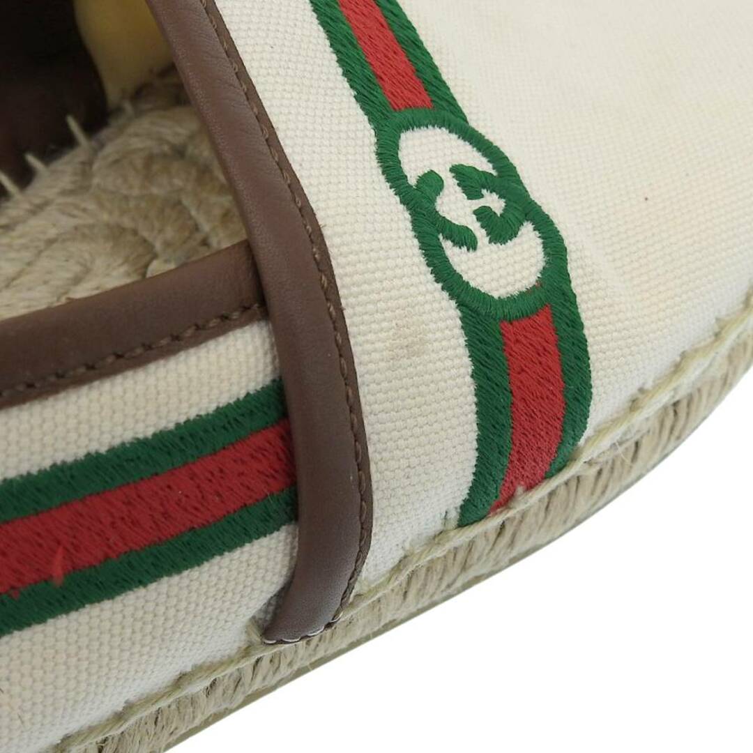 Gucci(グッチ)のグッチ GUCCI グッチ ウェブリボン ロゴ刺繍 エスパドリーユ スリッポン シューズ メンズ ホワイト系 8 645103 8 メンズの靴/シューズ(その他)の商品写真