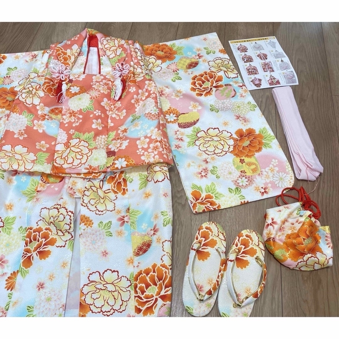 七五三　3歳　女の子　着物　セット　 キッズ/ベビー/マタニティのキッズ服女の子用(90cm~)(和服/着物)の商品写真