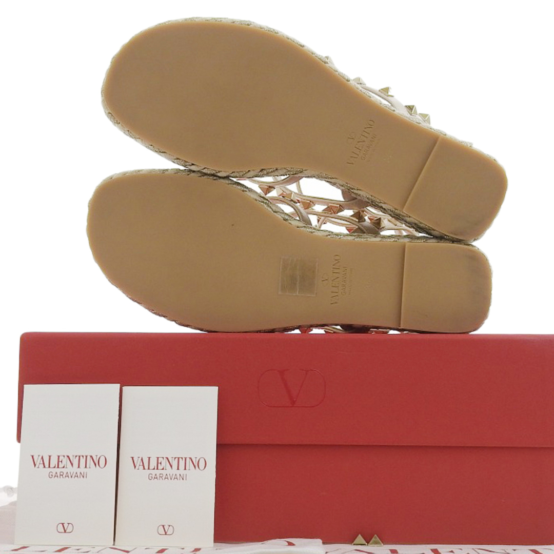 VALENTINO(ヴァレンティノ)のヴァレンティノ 美品 VALENTINO ヴァレンティノ ウェッジソール ロックスタッズ レザー サンダル レディース ライトベージュ 36 36 レディースの靴/シューズ(ハイヒール/パンプス)の商品写真