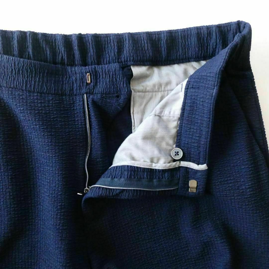 Emporio Armani(エンポリオアルマーニ)の美品 EMPORIO ARMANI シアサッカー 裾リブ イージーパンツ メンズのパンツ(スラックス)の商品写真