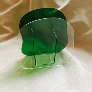 アクリル　フラワーベース（緑）(花瓶)